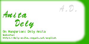 anita dely business card